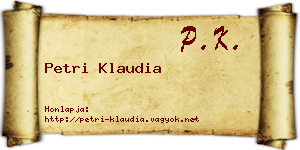 Petri Klaudia névjegykártya