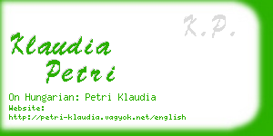 klaudia petri business card